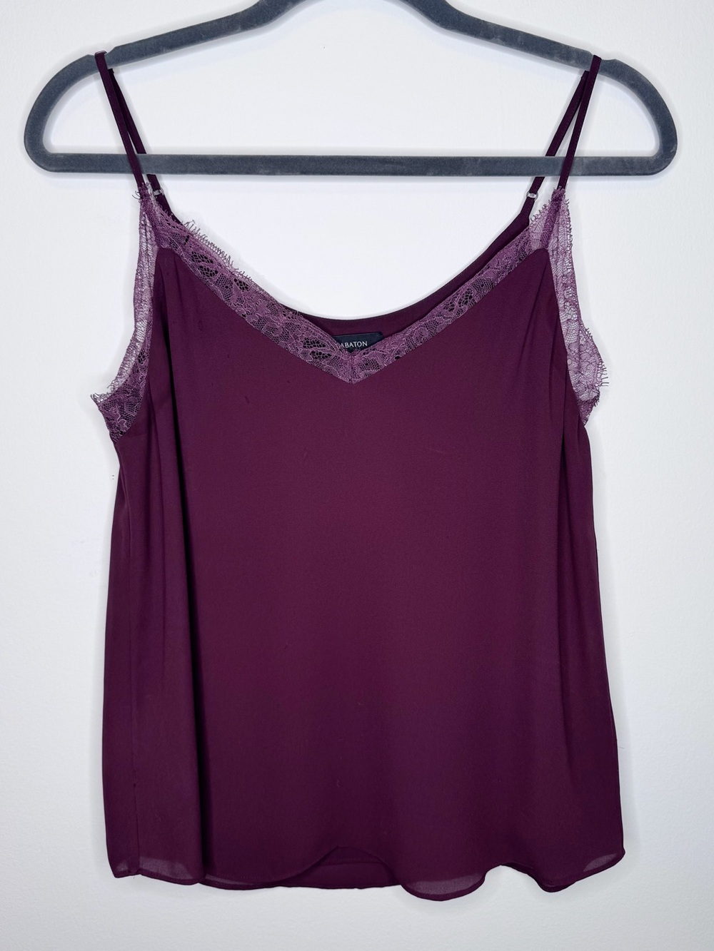 Babaton (Aritzia) Burgundy Lace Trimmed Cami